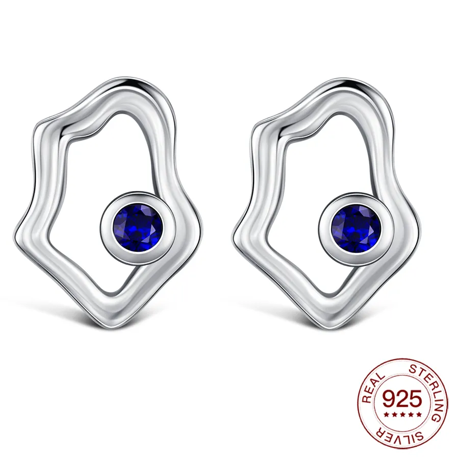 Authentic Celestial Fragments: Sculpted Silver Wisdom Studs