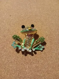 Authentic Ribbiting Harmony: A Golden Frog's Protective Blessing