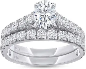 Authentic Eternal Vow: 1ct Oval & Round Cut Lab Grown Diamond Promise Ring