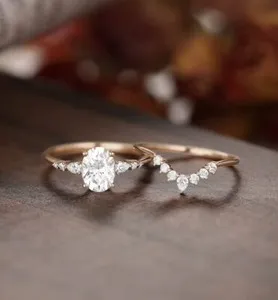Authentic The Eternal Luminescence Oval Moissanite Bridal Stack