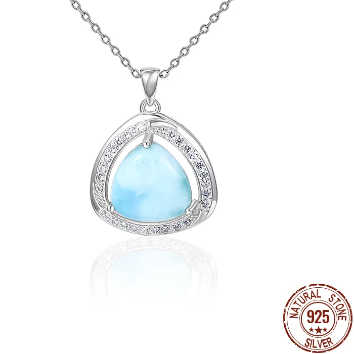 Authentic Tideborn Calm Larimar Pendant In Sterling Silver Veil