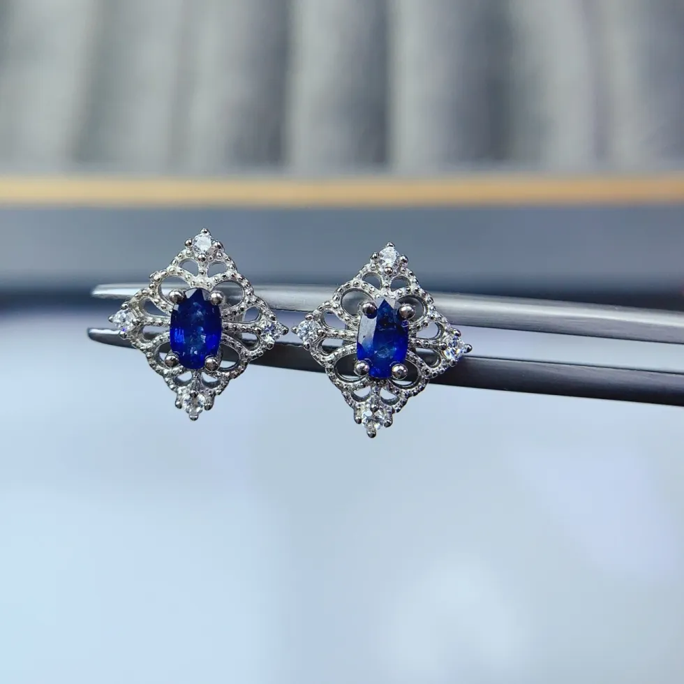 Authentic Celestial Sapphire Whisper Earrings – Enchanted S925 Silver