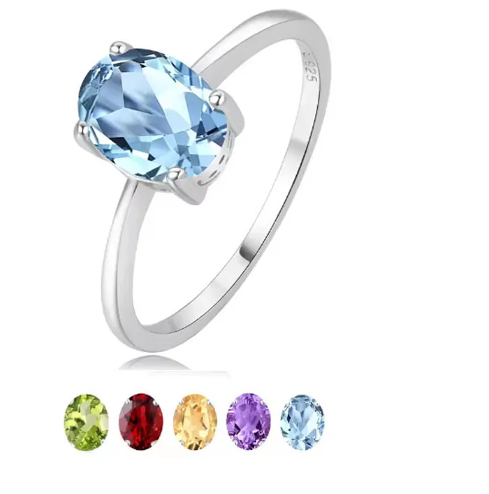 Authentic Celestial Harmony: Birthstone Solitaire Ring
