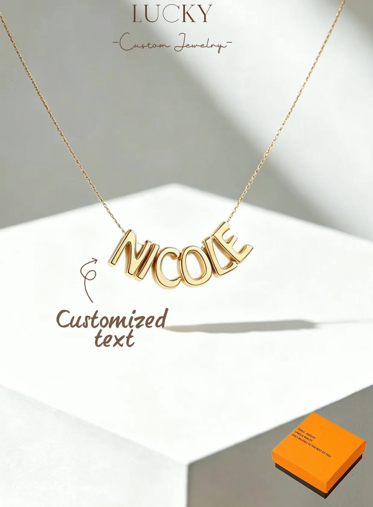 Authentic 1 Diy Custom Name Multi Letter Necklace, Length 45 Centimeters, Customizable Name, Daily Style, Product Includes