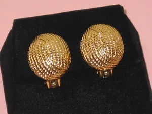 Authentic Givenchy Gilded Interwoven Rope Runway Clip Earrings