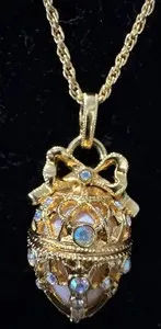 Authentic Celestial Auric Egg Pendant – Gold‑Plated Fabergé Aura