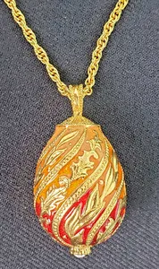 Authentic Eternal Radiance: Red Pastel Peach Egg of Protection and Inner Light