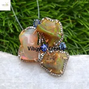 Authentic Celestial Bloom: The Opal and Diamond Radiance Talisman