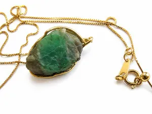 Authentic Golden Hexagonal Emerald Talisman of Sacred Balance