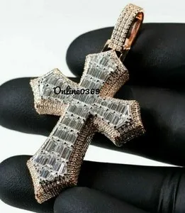 Authentic Celestial Cross of Moissanite: 3ct Radiant Pendant