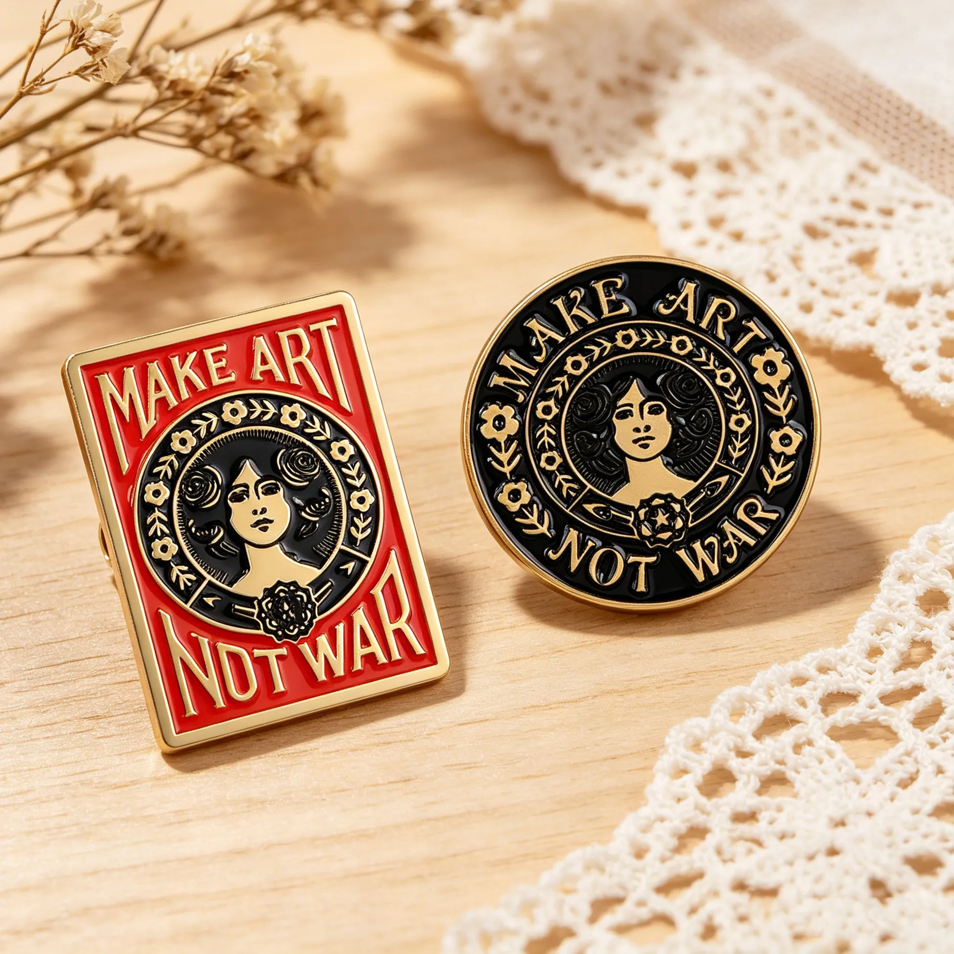 Authentic Art's Embrace The Enchanted Lady Brooches
