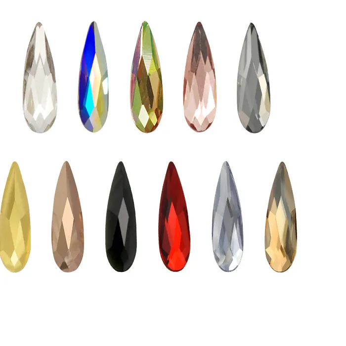 Authentic Austrian Raindrop Crystal – Flat‑Back No‑Hotfix Rhinestones for Sacred Adornment