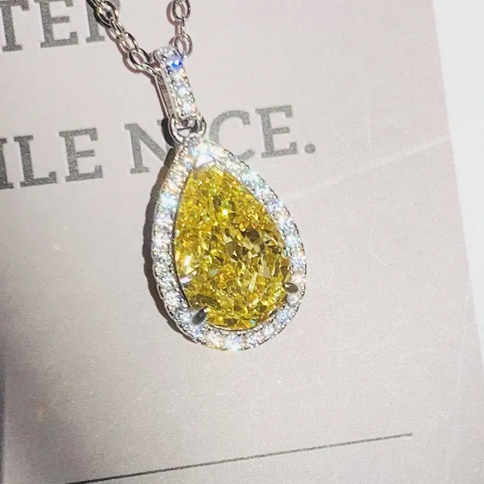 Authentic The Sunlit Tear Gold-Plated Yellow Zirconia Pendant
