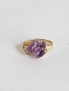 Authentic The Amethyst Veil Gold-Plated Statement Ring