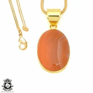 Authentic Lake Superior's Serene Heart: 24K Gold Plated Agate Pendant