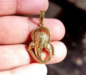 Authentic The Golden Remover of Obstacles: Lord Ganesh Moissanite Talisman
