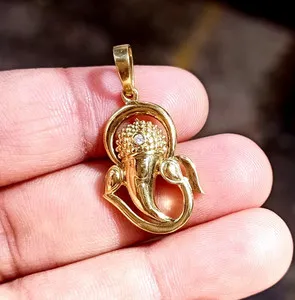 Authentic Shield of Serenity: 0.30Ct Lab Created Diamond Pendant, Blessing of Lord Ganesh