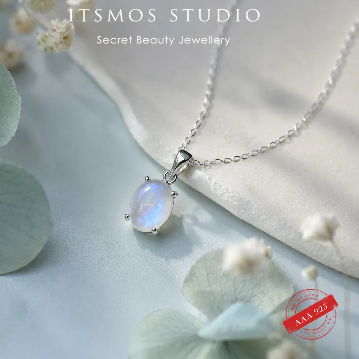 Authentic Moonlit Blessing: Sterling Silver Moonstone Pendant