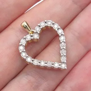 Authentic Heart of the Ancients: Gold Plated Diamond Charm Pendant