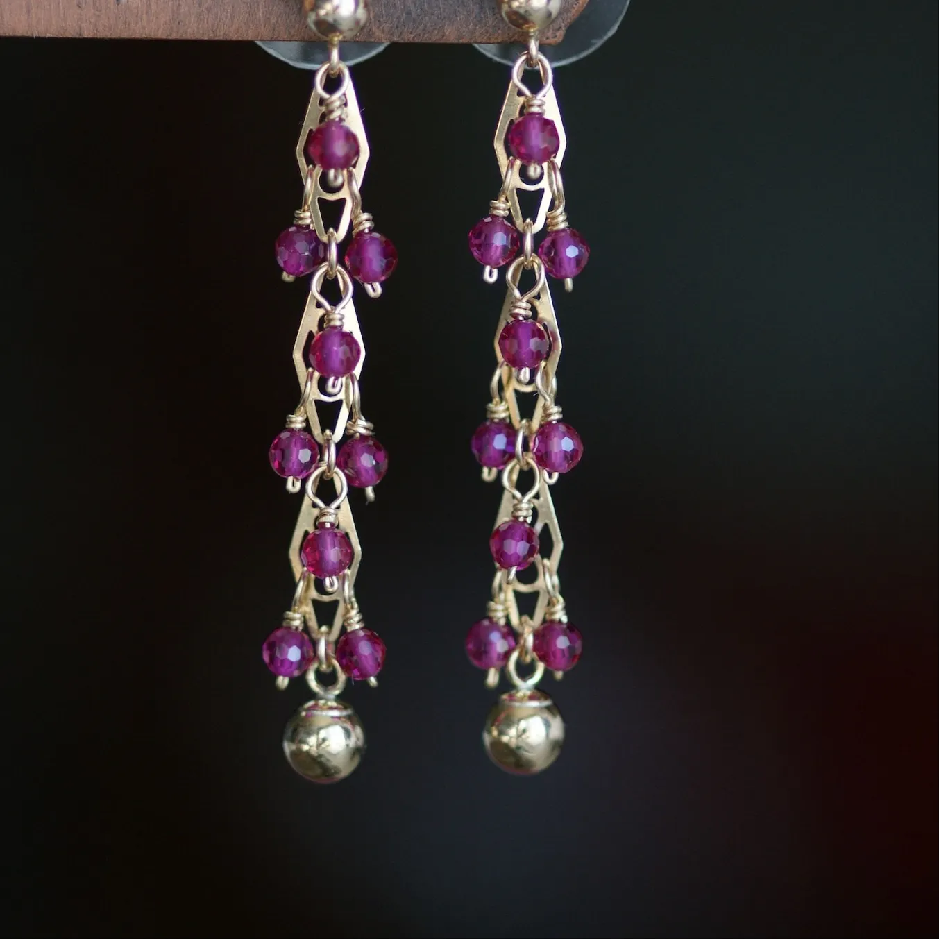 Authentic Whispers of the Dawn: 14K Gold-Filled Pink Spinel Sacred Drop Earrings