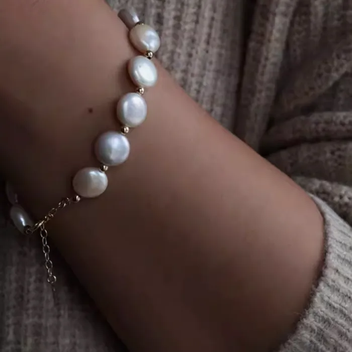 Authentic Pearl of Protection: 14K Gold Filled Handmade Pearl Bracelet