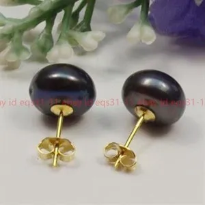 Authentic Radiant Luminescences: Multihued Freshwater Pearl Gold-Plated Studs
