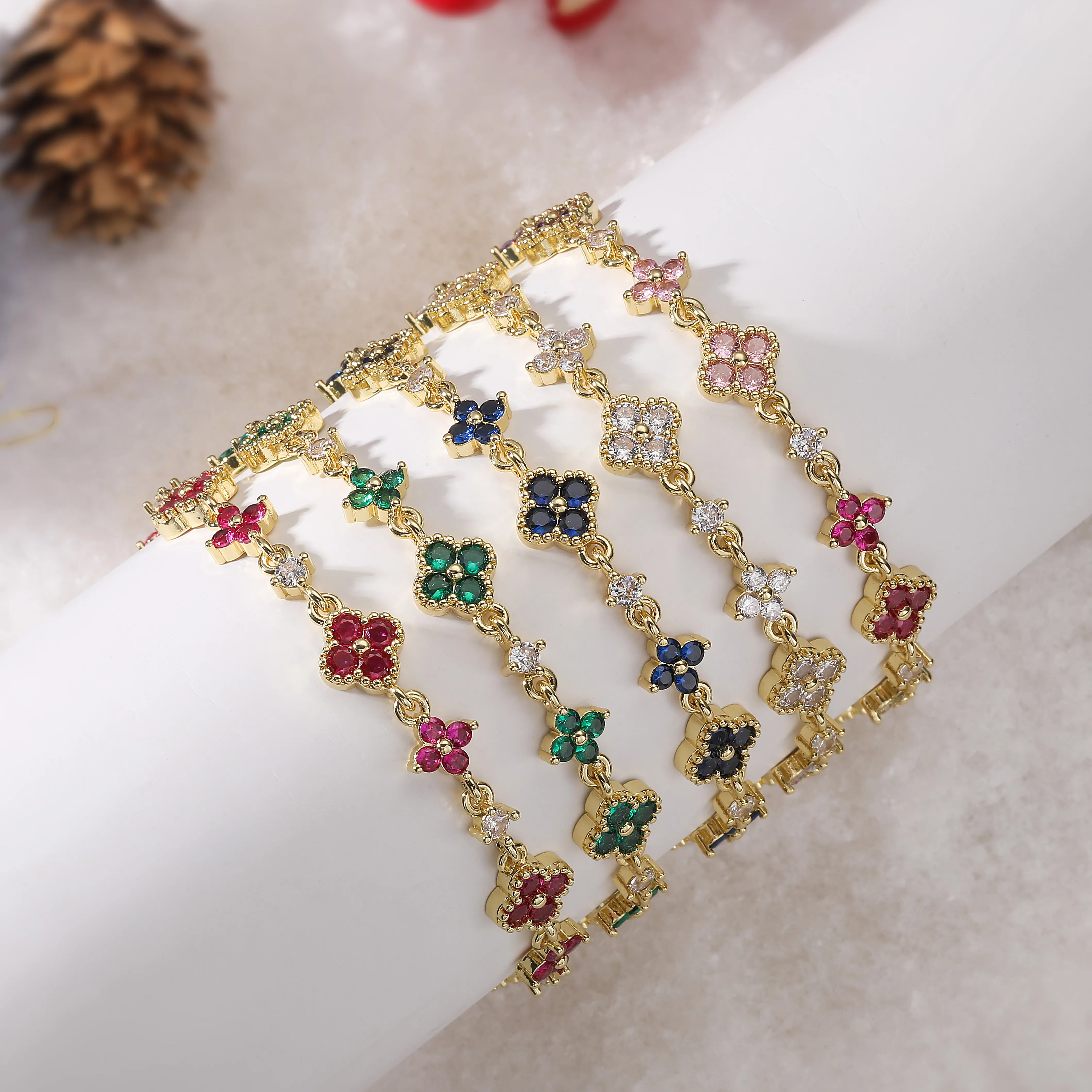 Authentic The Clover of Eternal Fortitude Gold-Plated Bracelet