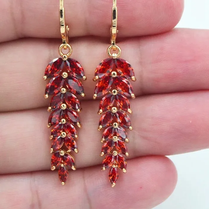 Authentic Crimson Harvest: Wheat-Shaped Tassel Earrings of Sacred Zephyr