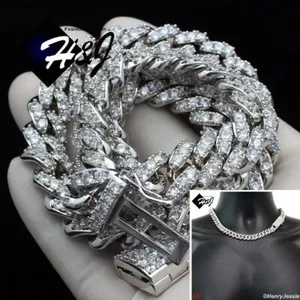 Authentic Miami Elegance: 18" Cuban Curb Necklace with Icy Cubic Zirconia