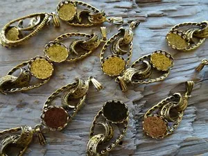 Authentic The Whispering Frond: Hamilton Gold-Plated Oval Pendants