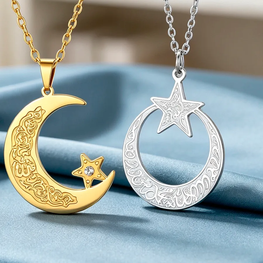Authentic Celestial Crescent of Divine Remembrance Golden Pendant