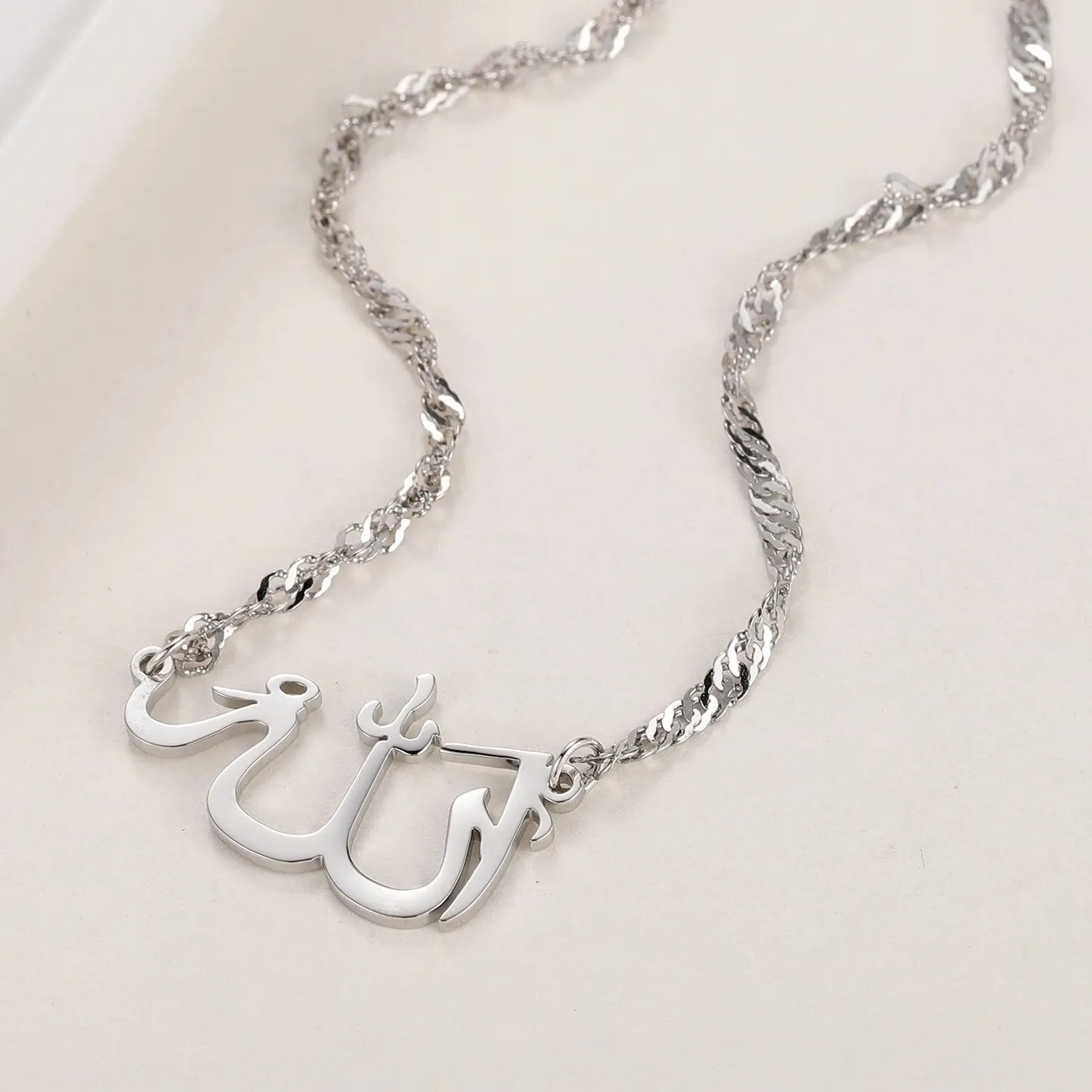 Authentic Pendants Jewelry For Women Mother's Day Gifts Custom Name Arabic Calligraphy Necklace Islam Muslim Religious