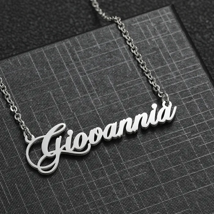 Authentic Custom Special Font Name Necklace Personalized Choker Necklaces Man Customized Jewelry Couple