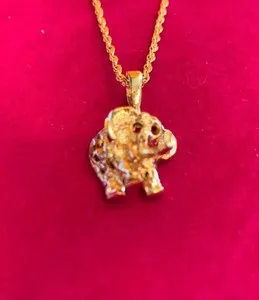 Authentic The Gilded Guardian: 3D Elephant Talisman and Rope Chain
