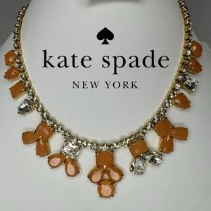 Authentic Enchanted Apricot Garden: 12K Gold‑Plated Statement Necklace