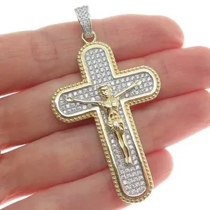 Authentic Celestial C.Z. Crucifix: Gold‑Plated Sterling Silver Cross of Protection