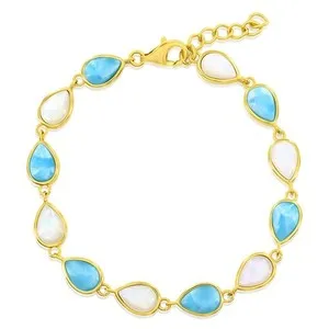 Authentic The Azure Tide: A Celestial Larimar and Mother of Pearl Talisman