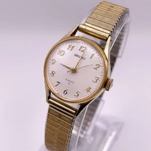 Authentic The Golden Hourglass: Vintage Seiko Manual Wind Timepiece