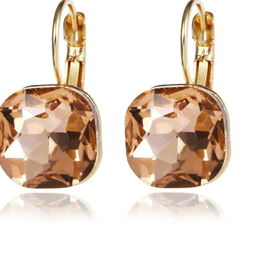 Authentic Squares of Protection: Gold-Infused Crystal Earrings for the Goddess Within