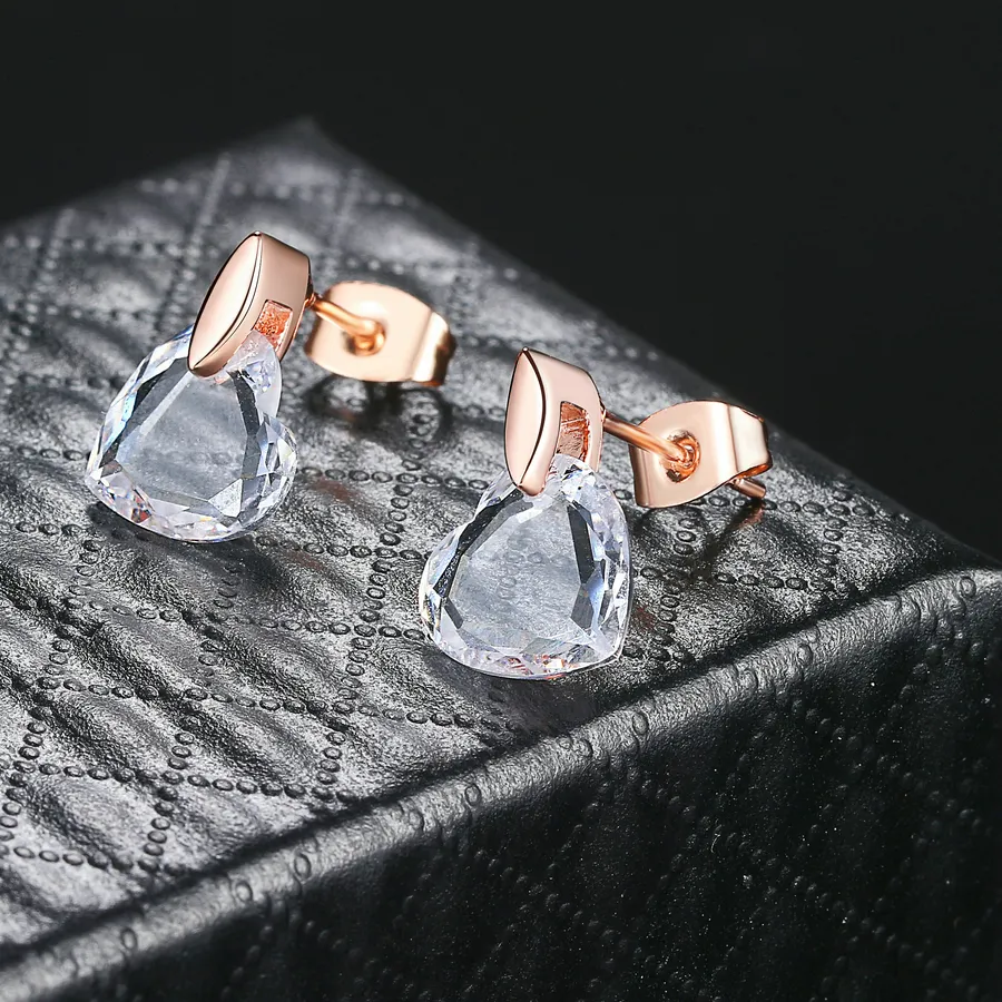 Authentic Radiant Heart of Eternal Clarity Crystal Studs