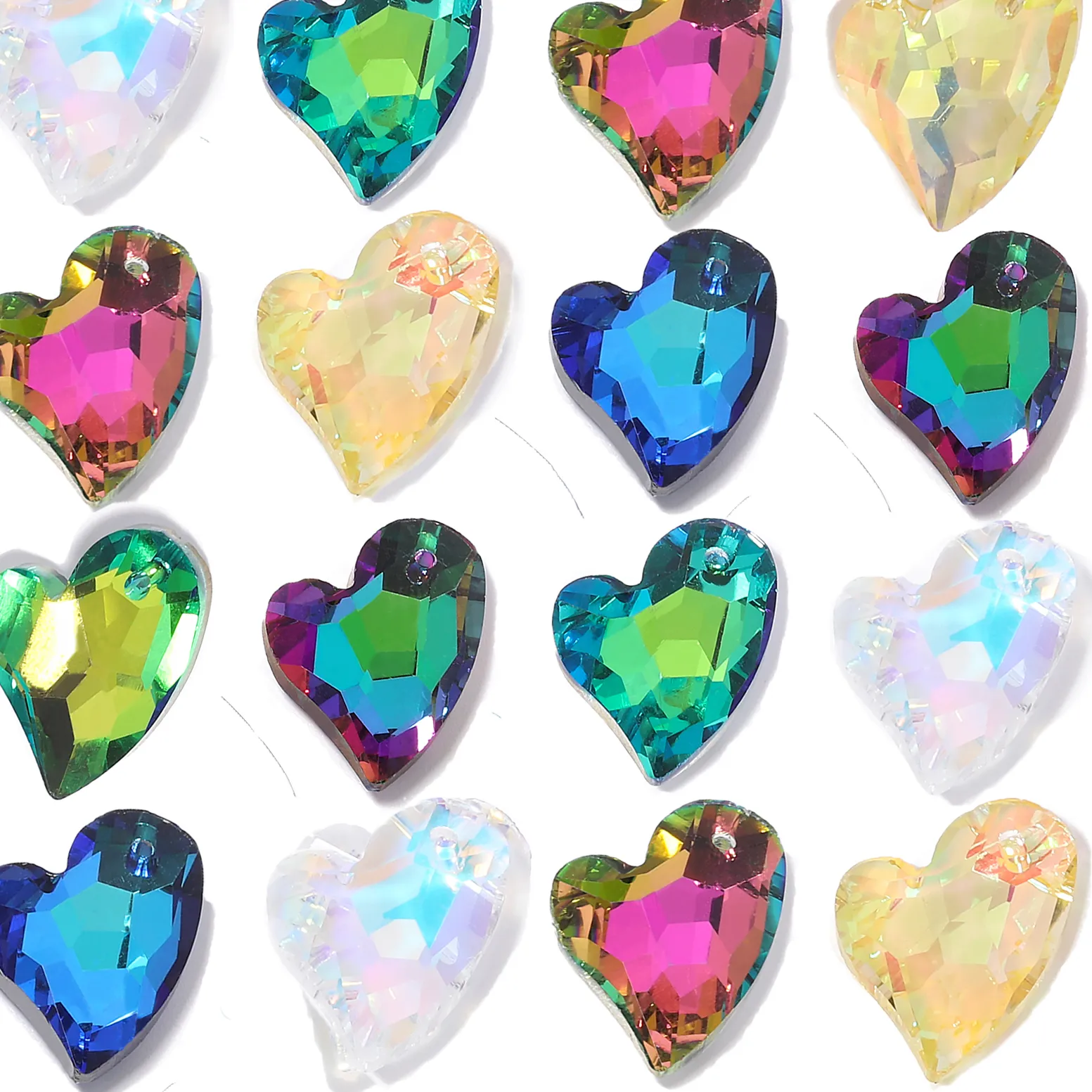 Authentic 5Pcs 12.5X17Mm Austria Faceted Crystal Glass Irregular Heart Shape Single Hole Pendant For Jewelry Making Diy Necklace Craft