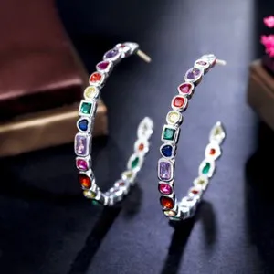 Authentic Whispers of the Aurora: Celestial Hoop Earrings