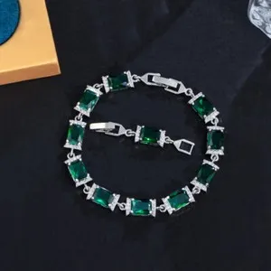 Authentic The Verdant Radiance Baguette Charm Bracelet