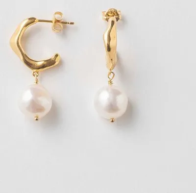 Authentic Ethereal Pearl Hoops Enchanted Earrings Of Serene Beauty