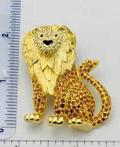 Authentic The Golden Sovereign: 1990s Pave Topaz Lion Talisman