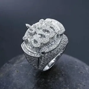 Authentic The Celestial Crescent: Men's Moissanite and 14K Gold Plated Allah Ring