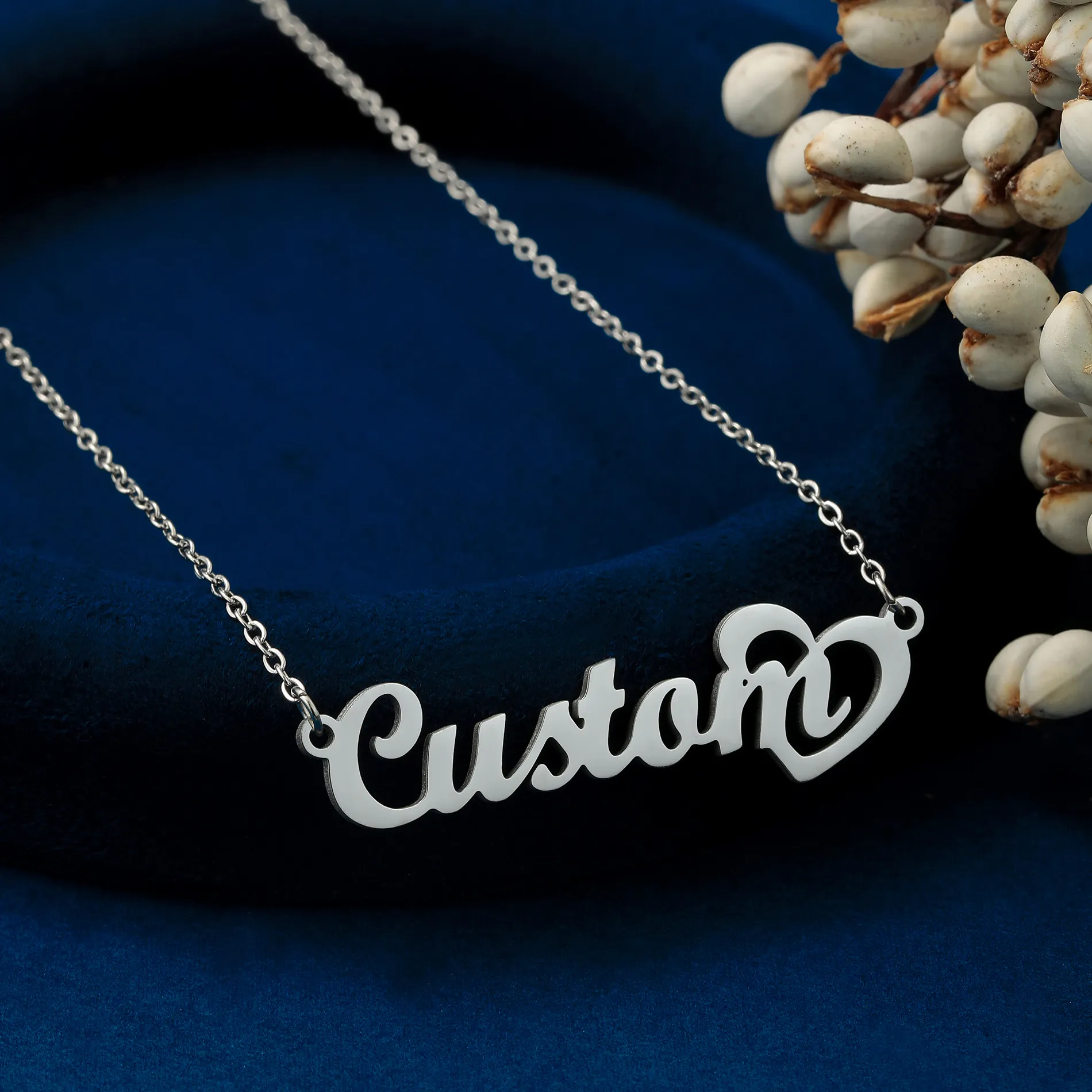 Authentic Customized Name Necklace with Minimalist Letters Collarbone Chain Women's Pendant