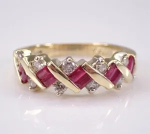 Authentic The Crimson Flame Stacking Band in Radiant Gold Plate