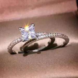 Authentic Radiant Princess Moissanite: A Celestial Union Ring