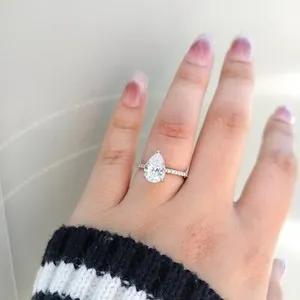 Authentic Celestial Pear-Cut Radiance: The Ethereal Stacking Amulet
